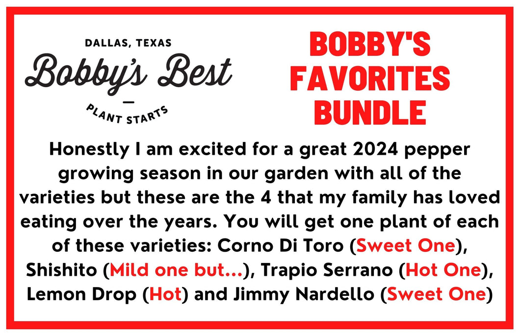 Bobby's Favorites Pepper Bundle